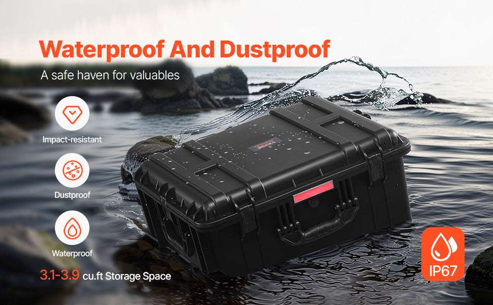 IP67 Waterproof Hard Case with Custom Foam & Secure Lock Design-1.6 cu.ft 2 Handles / United States