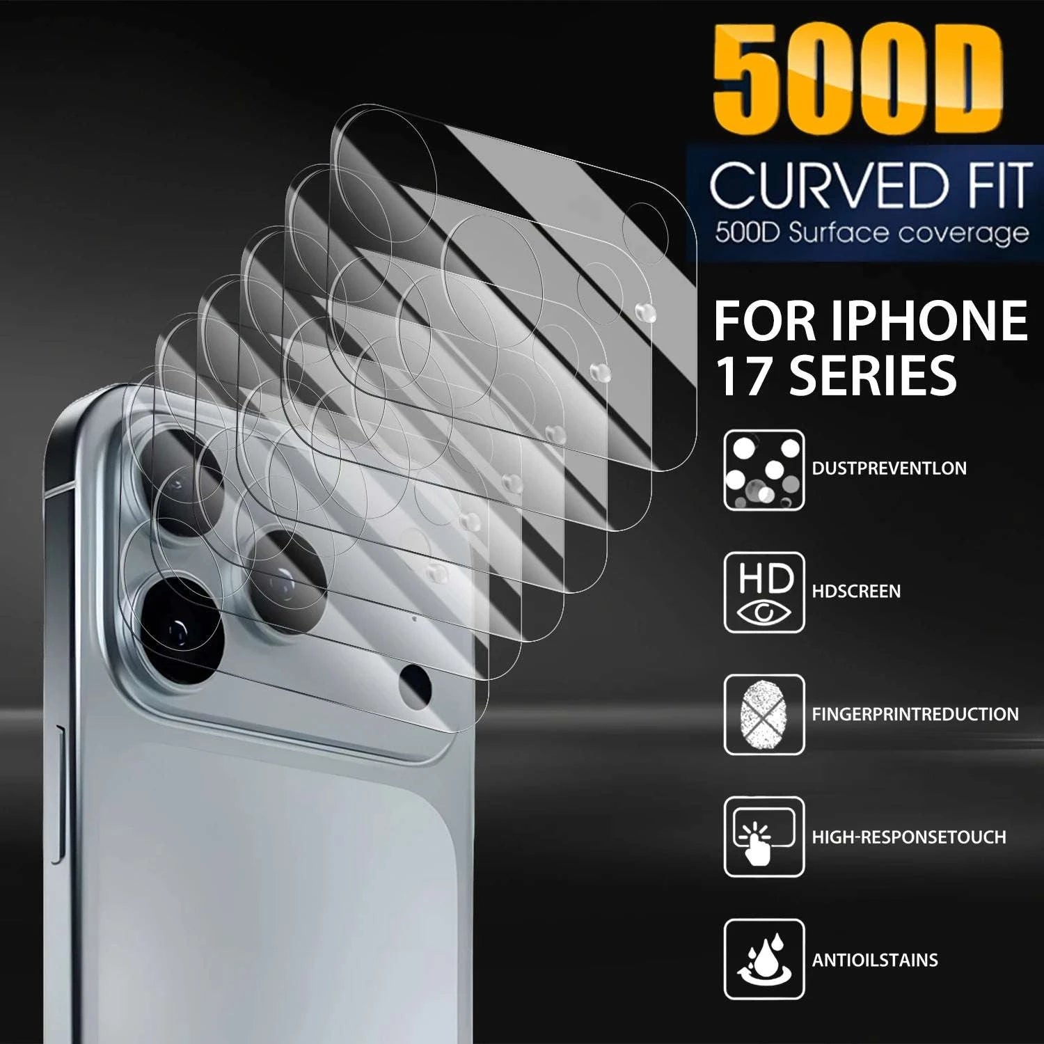 iPhone 17 Series Camera Lens Protector Full Coverage HD Clear Film-For iPhone 17 Pro / 3 Set / United States