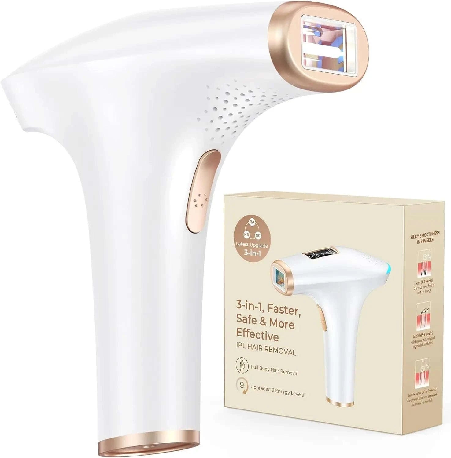 IPL Hair Removal Device with 999,900 Flashes for Full-Body Use-AI01D / US Plug / United States