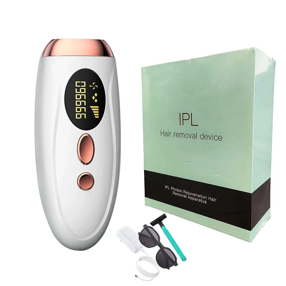 IPL Laser Hair Removal Device for Face, Body & Bikini with LCD Display-green / US Plug