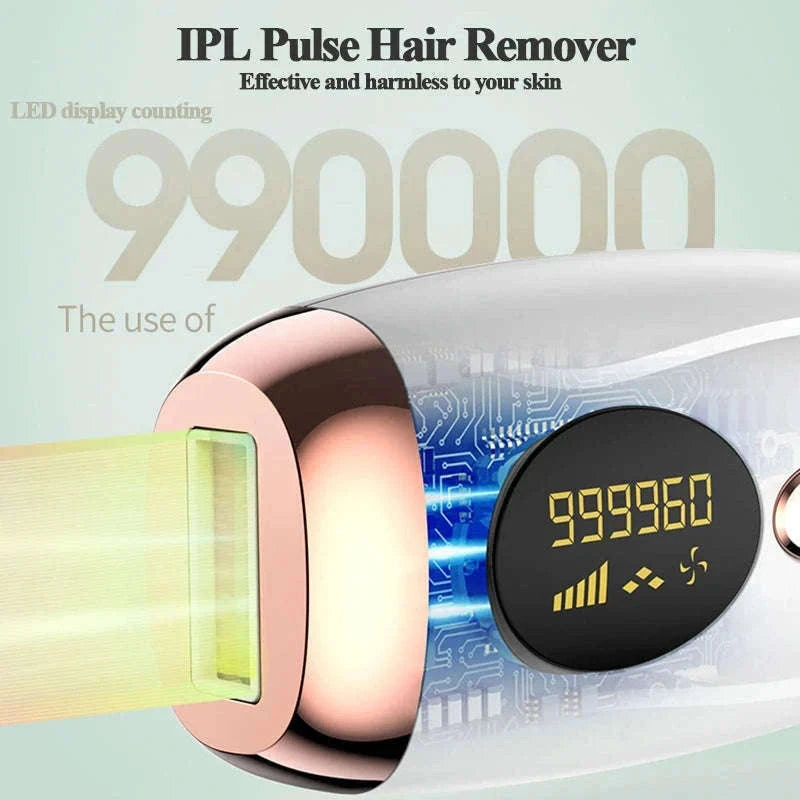 IPL Laser Hair Removal Device for Face, Body & Bikini with LCD Display-green / US Plug