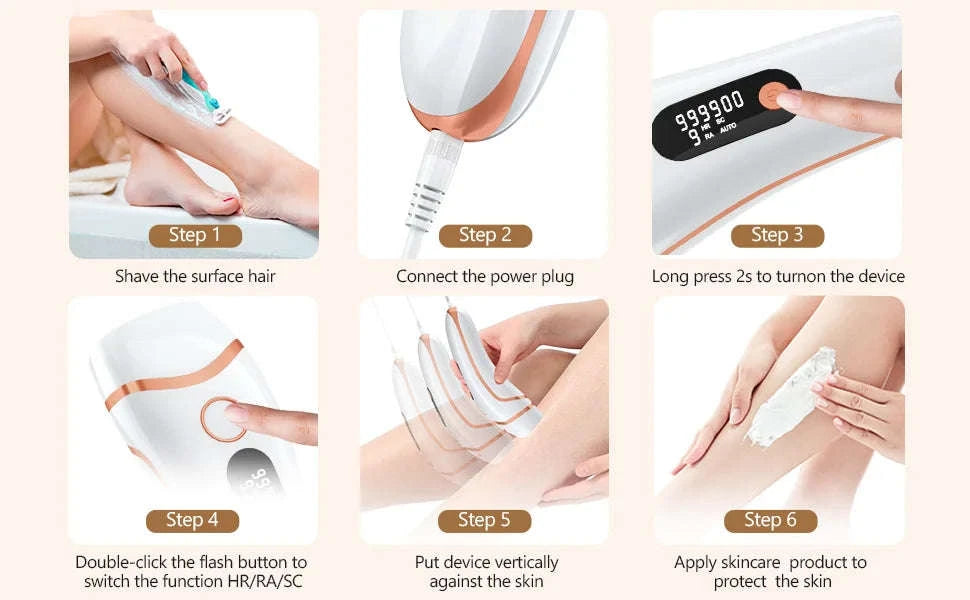 IPL Laser Hair Removal Device with 999,000 Flashes & 9 Levels-WHITE / United States