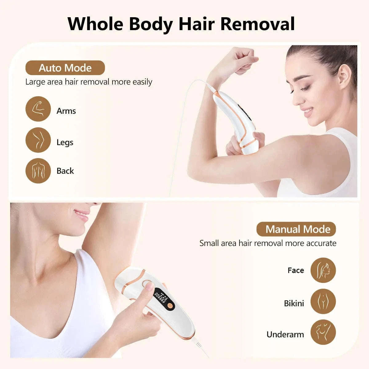 IPL Laser Hair Removal Device with 999,000 Flashes & 9 Levels-WHITE / United States