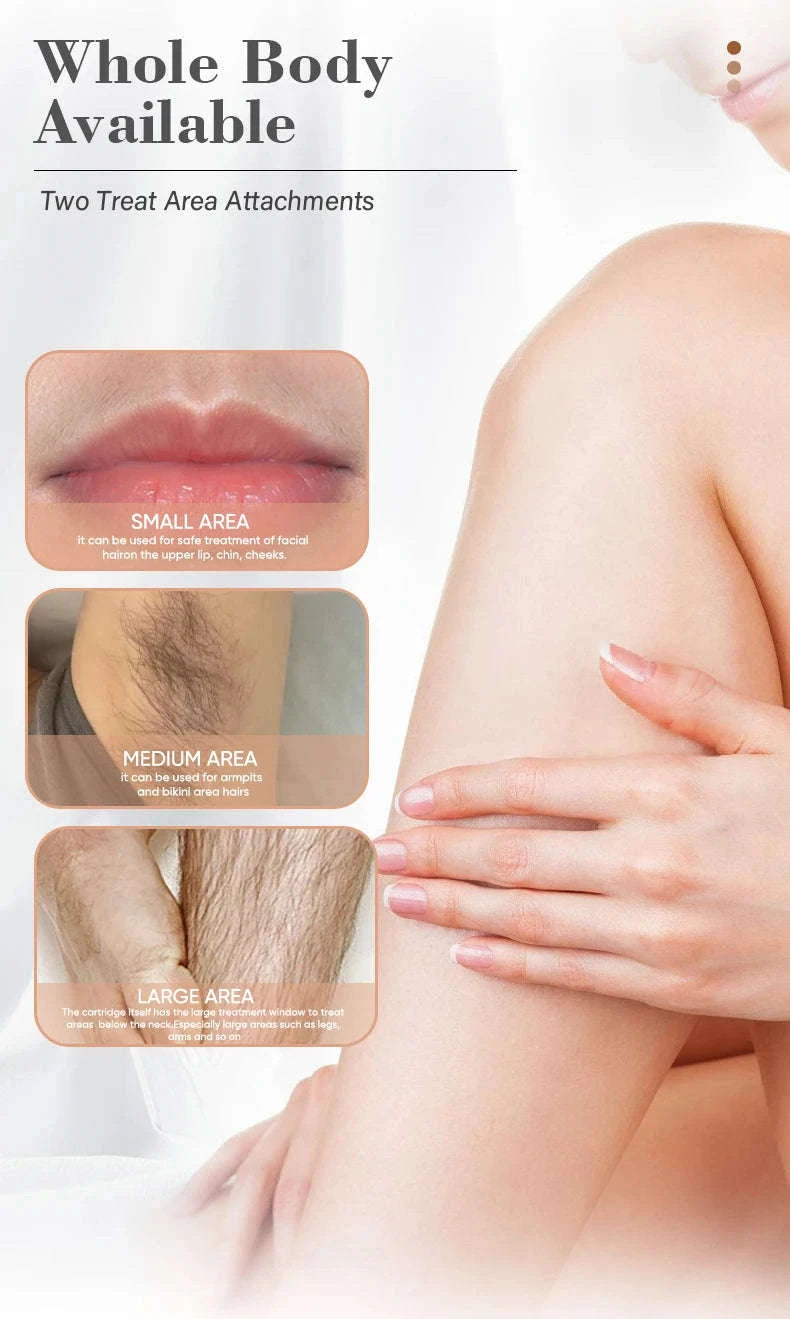 IPL Laser Hair Removal Device with Ice Cooling, 4-in-1 Face & Body-golden / JP / Mexico