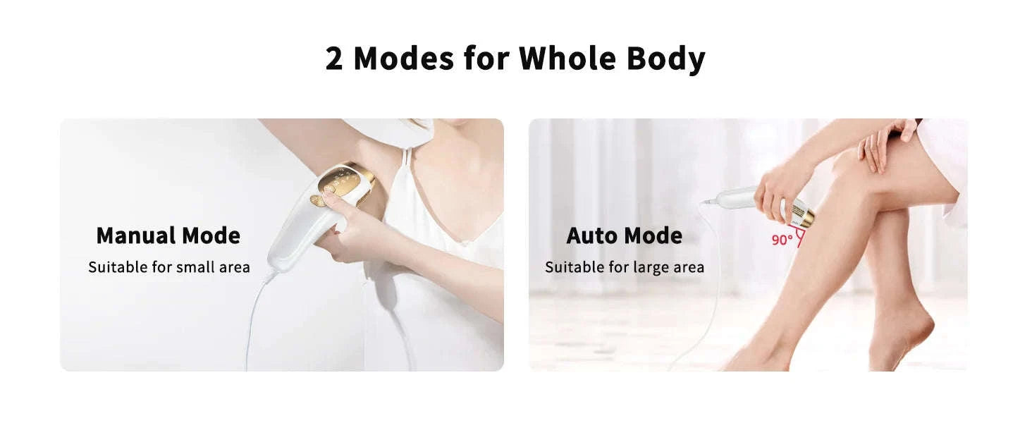 IPL Laser Hair Removal Device with Ice Cooling, Unlimited Flashes-WHITE / US Plug / United States