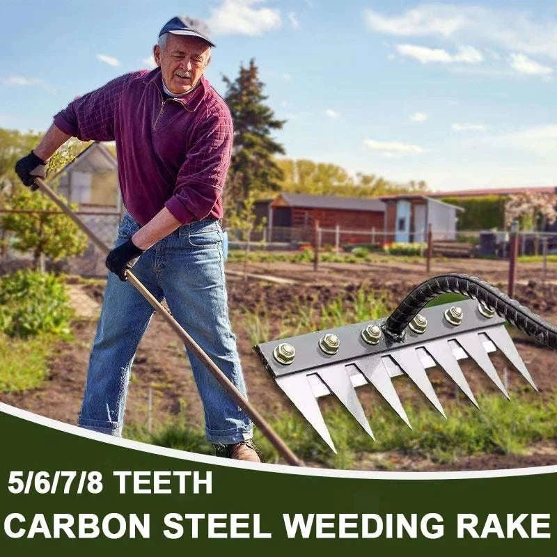 Iron Gardening Hoe Rake for Weeding and Soil Loosening-8 Teeth / CHINA
