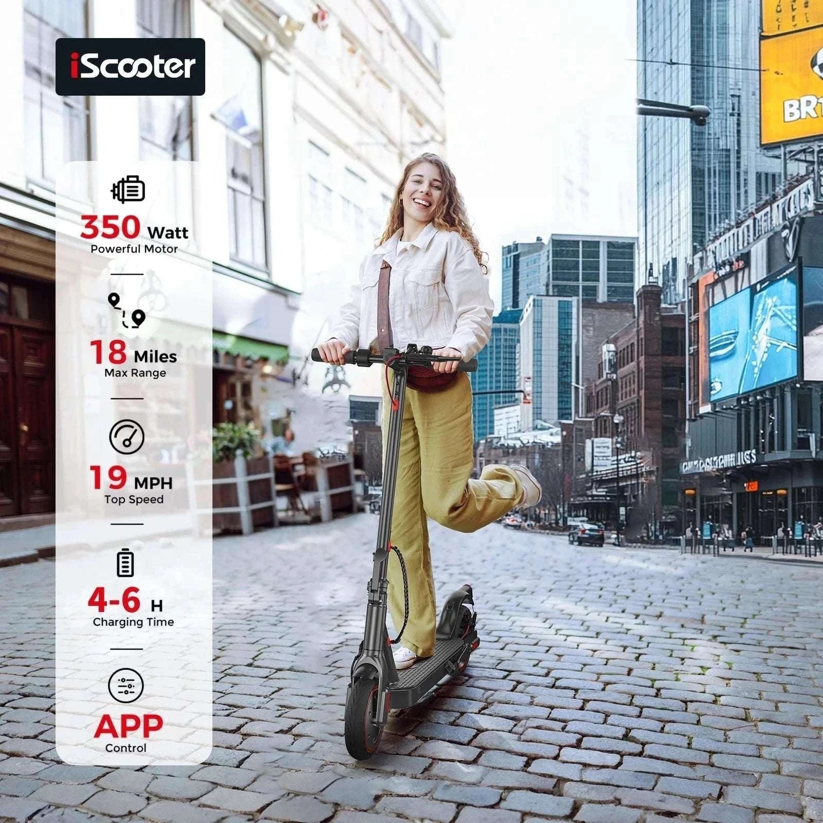iScooter i9 Electric Scooter with 8.5 Inch Honeycomb Tires-black / Poland