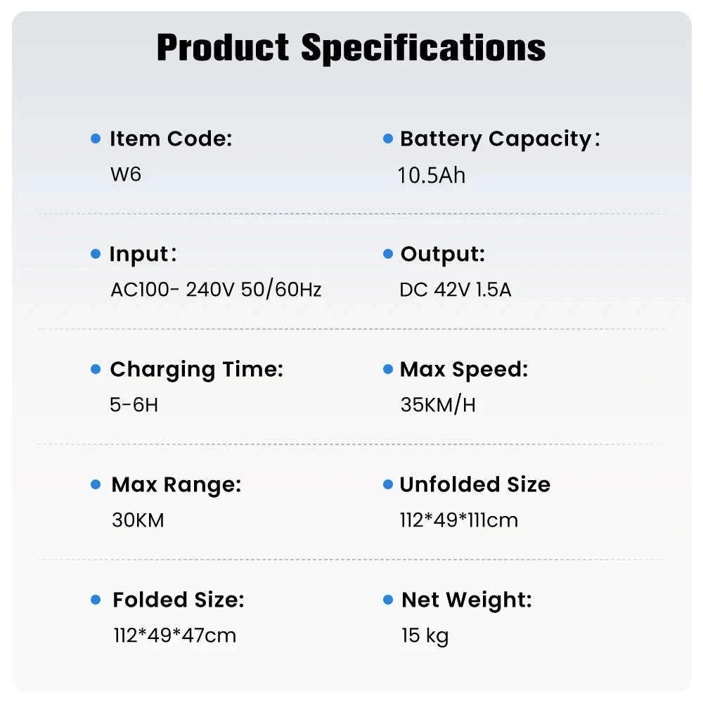 iScooter W6 Electric Scooter for Adults, 500W, 10-Inch Tires-W6 / GERMANY