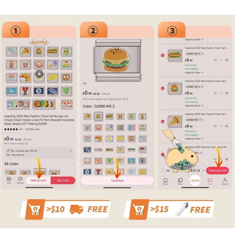 Italian Stainless Steel Charm Bracelet-B6 Silver / 17.5cm