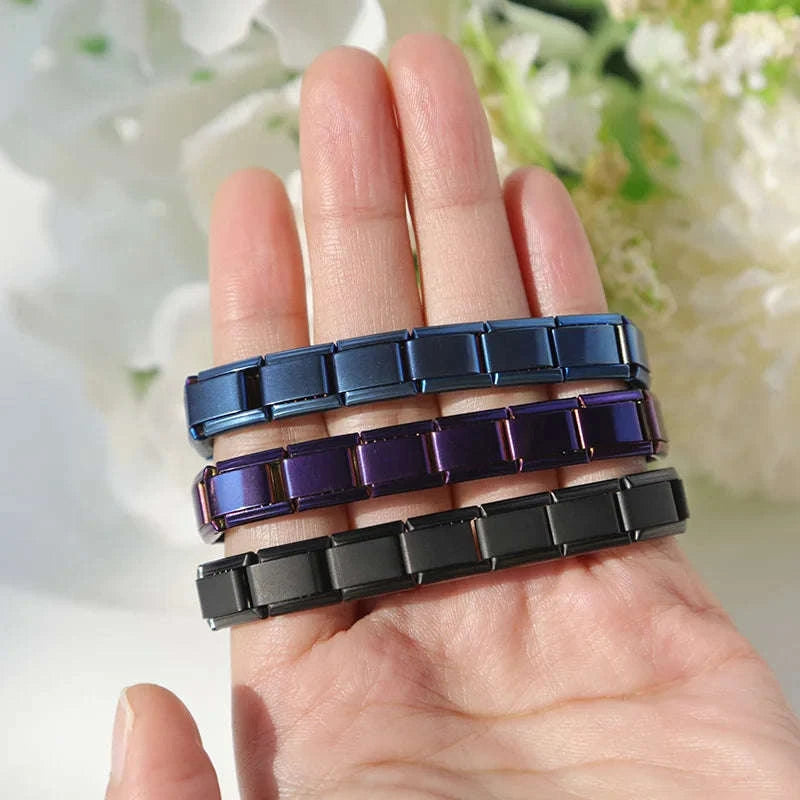 Italian Stainless Steel Charm Bracelet-B6 Silver / 17.5cm