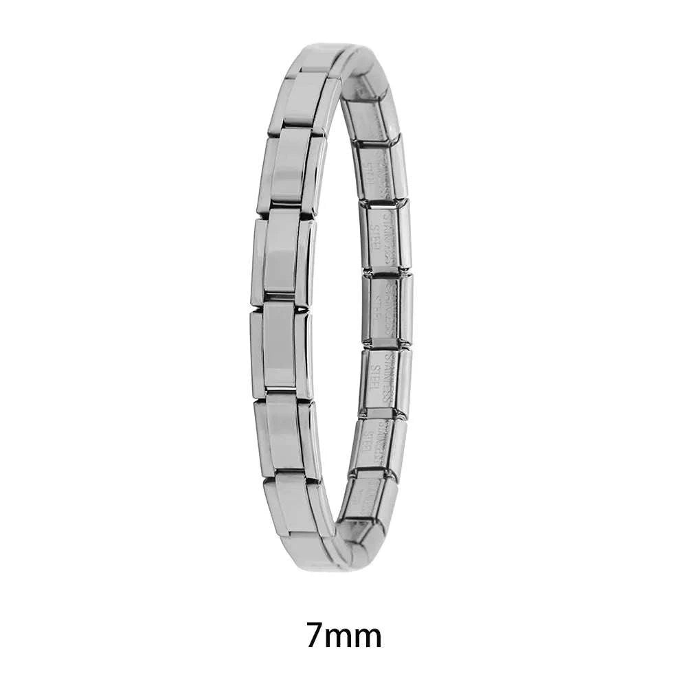 Italian Stainless Steel Charm Bracelet-B6 Silver / 17.5cm