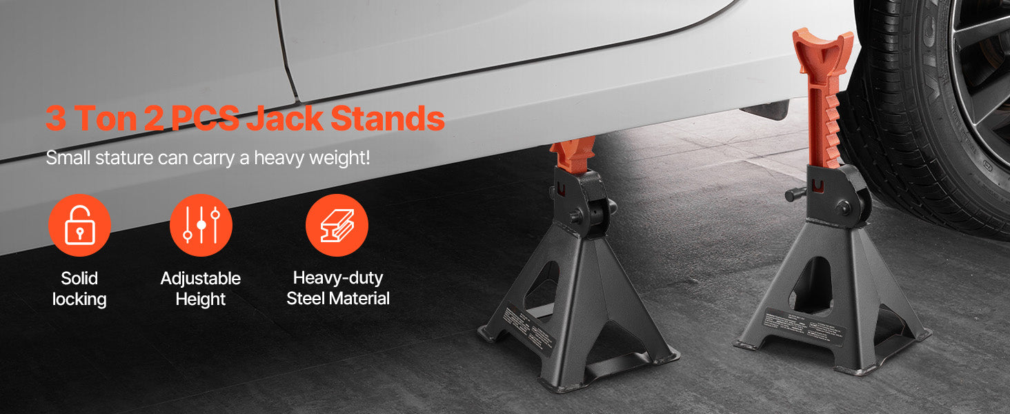 Heavy Duty Steel Jack Stands 3 Ton / 6 Ton with Locking