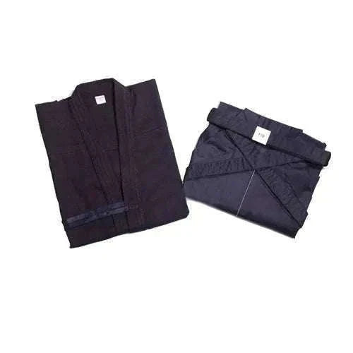 Japanese Martial Arts Uniform Set With Hakama for Kendo, Aikido & Iaido Practice-dark blue dark blue / 180