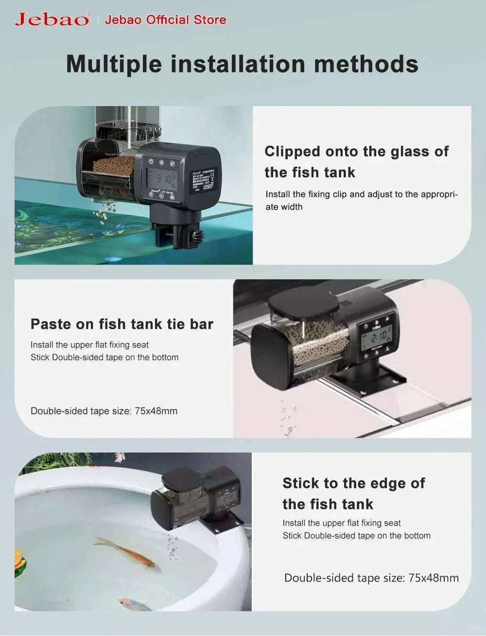 Jebao Automatic Aquarium Fish Feeder with WiFi Control-No Battery / AF-250