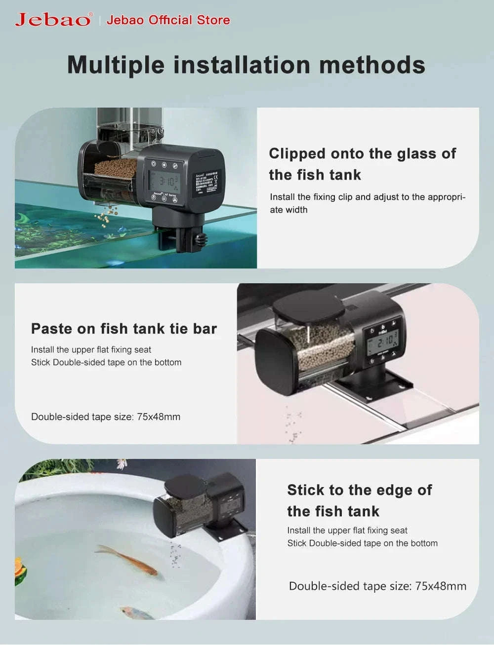 Jebao Intelligent Automatic Aquarium Fish Feeder with WiFi Control-No Battery / AF-250