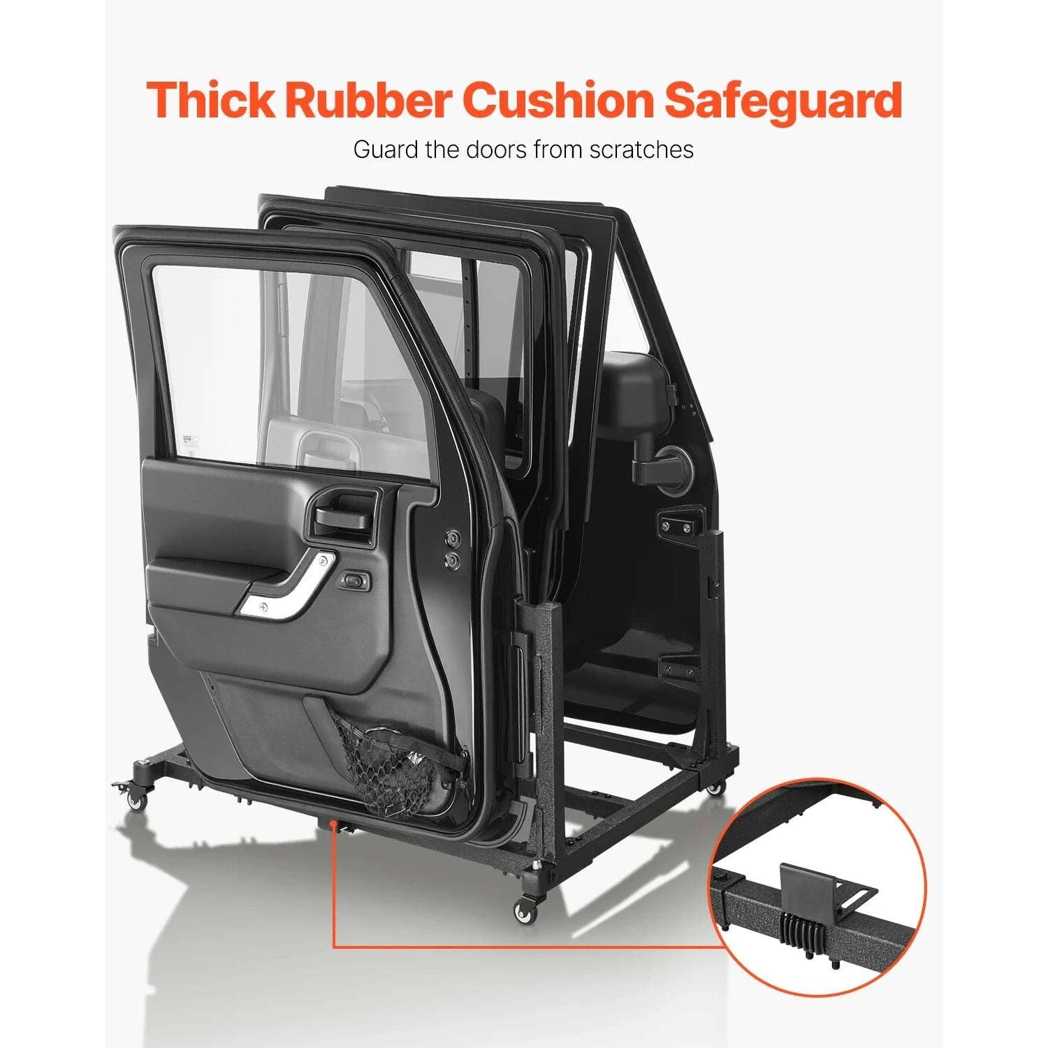 Jeep Door Storage Cart for Wrangler JK JL JKU Gladiator – 4 Door Rack-Grey / United States