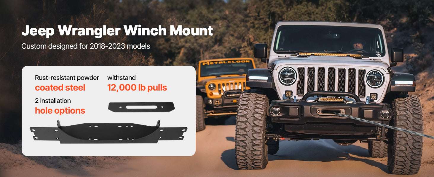 Jeep JL/JT Winch Mount Hitch Plate with Dual Mounting Options-12000 lbs / GERMANY