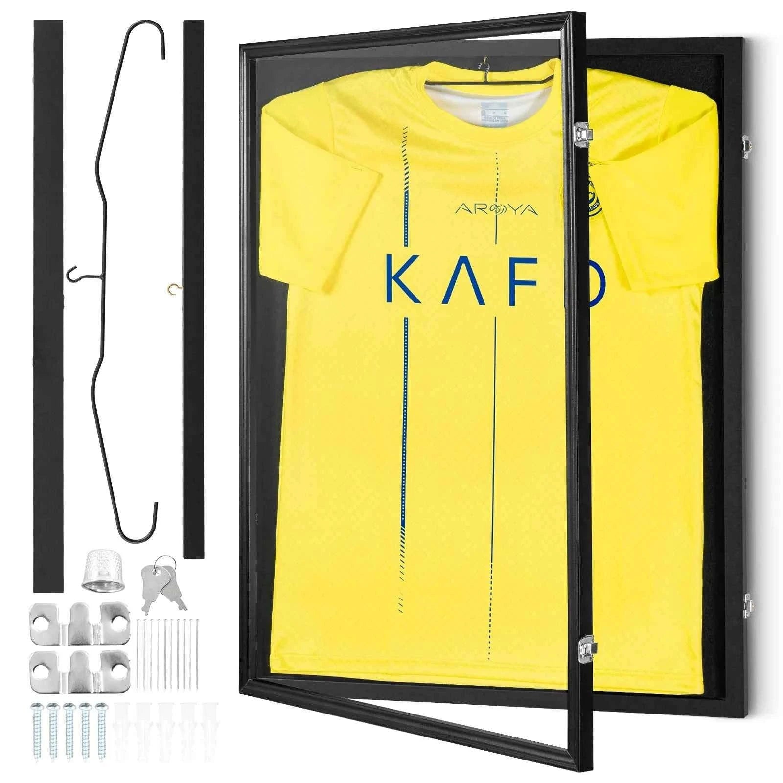 Jersey Display Frame Case Lockable Shadow Box with UV Protection-590x790x40 mm-1PC / Poland