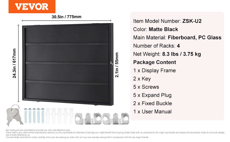 Jersey Display Frame Case with Lock and UV Protection-617x775x55 mm-1PC / United States