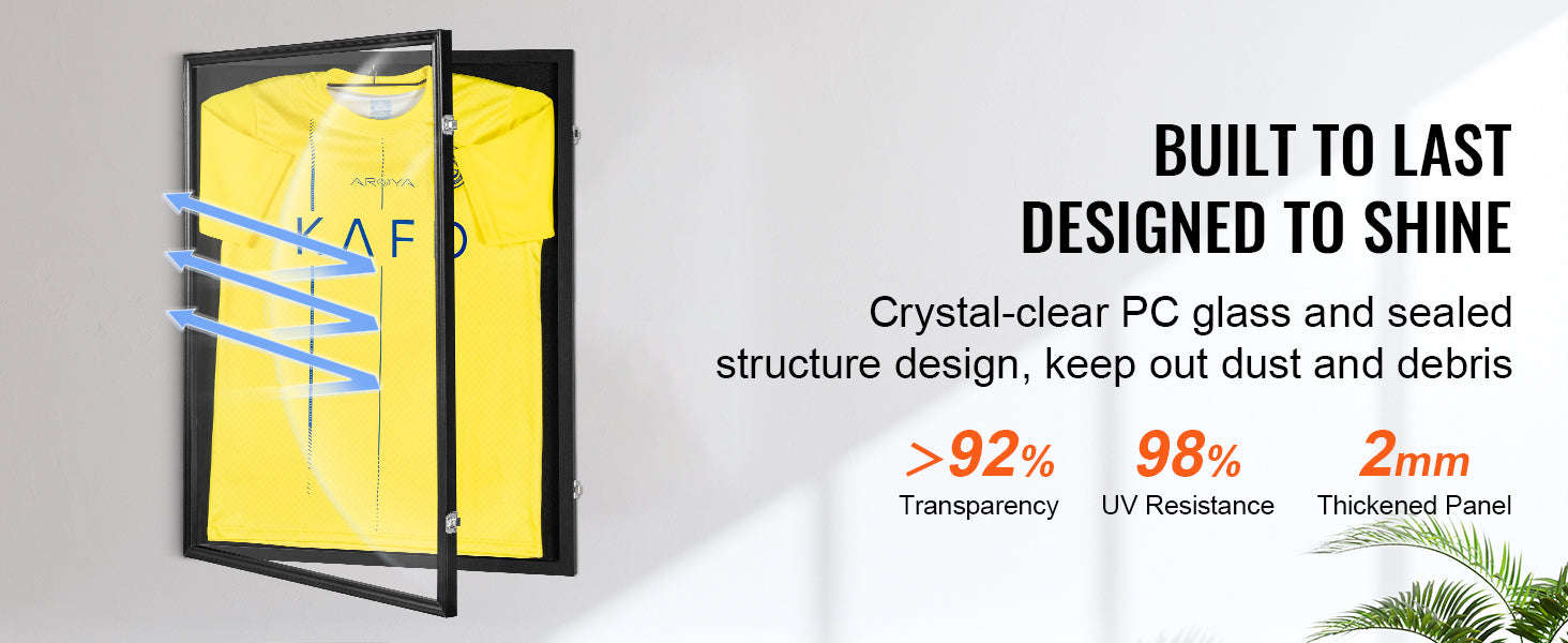 Jersey Display Frame Case with Lock and UV Protection-617x775x55 mm-1PC / United States