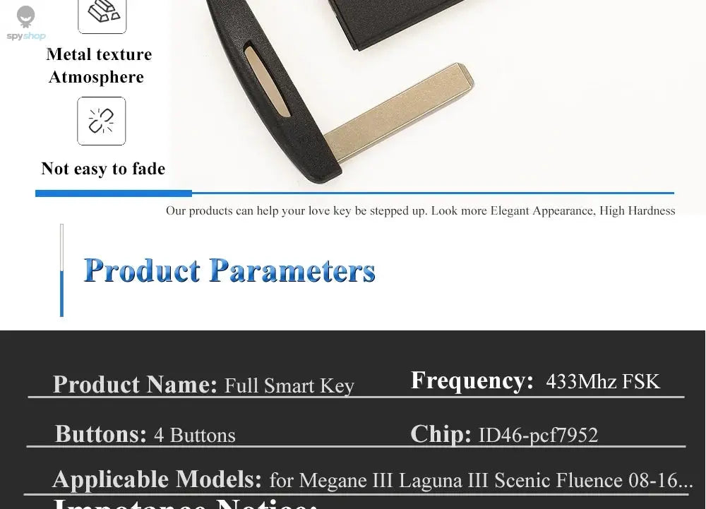 jingyuqin 433MHz ID46-PCF7952A Chip Smart Remote Car Key Card Fob For Renault Megane 3 Laguna 3 Scenic Fluence Keyless HandsFree Spy-shop.com