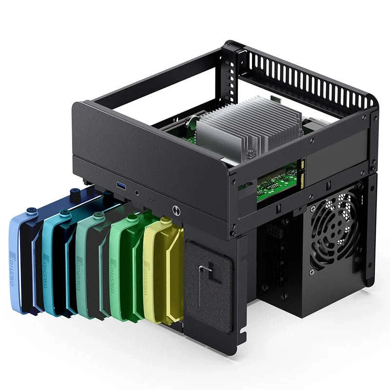 JONSBO N2 Mini ITX NAS Case with 5 Hot-Swap Bays and SFX Support-White