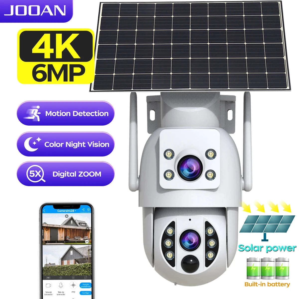 JOOAN 4K Solar Security Camera-4K Add 32G SD / CHINA