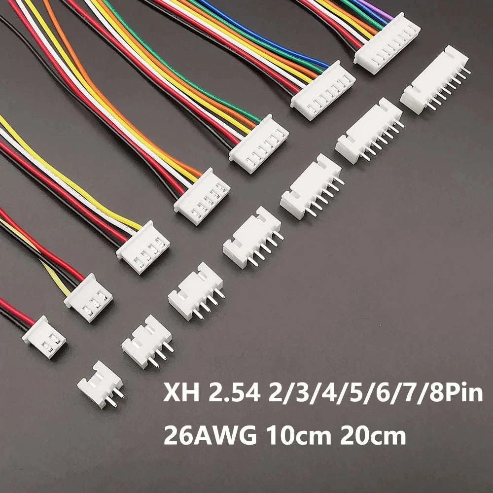 JST XH 2.54mm Wire Cable Connector Kit – 5 Complete Sets-Length 10CM / 4Pin