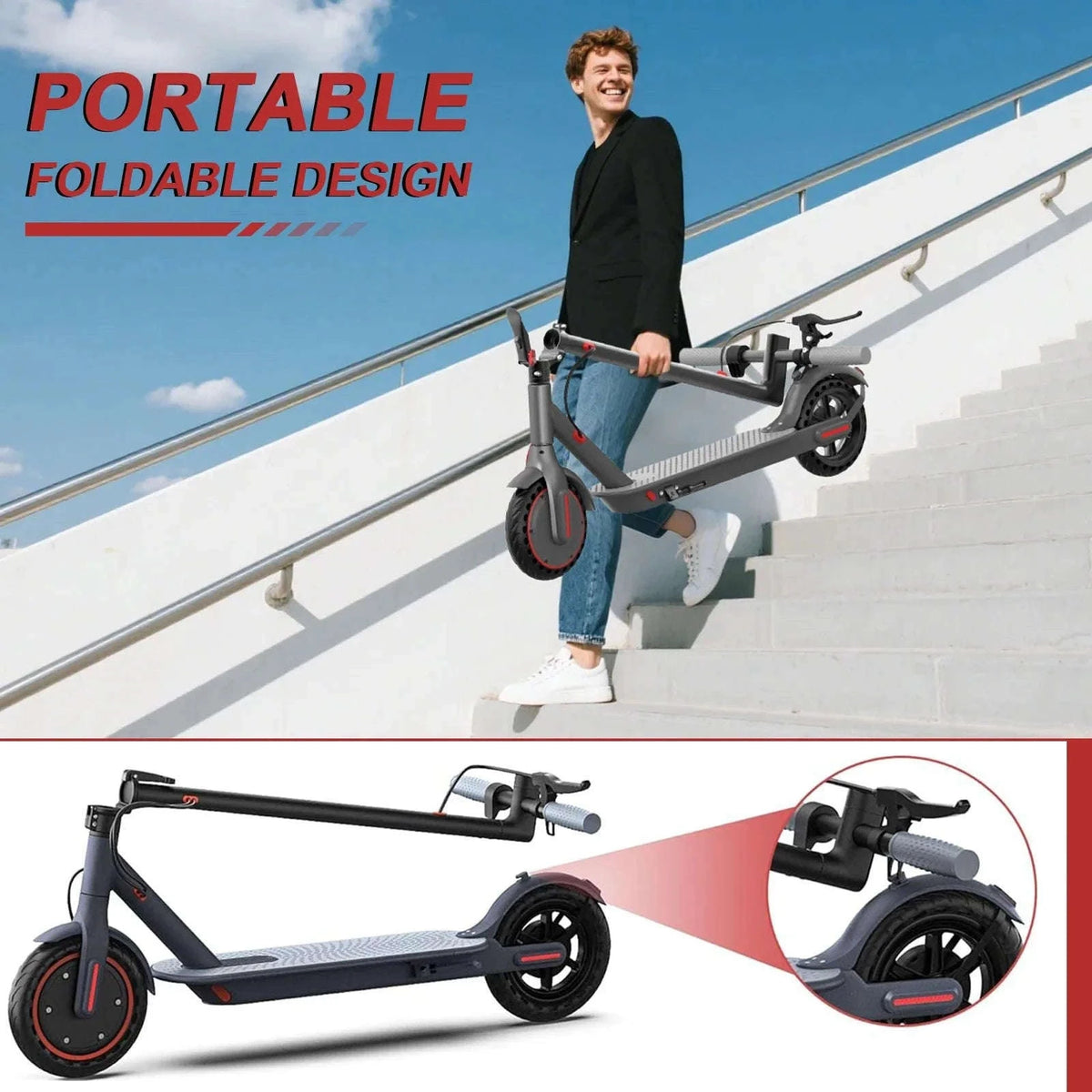 JUICEASE E1 Pro 350W Folding Electric Scooter for City Commuting-E1 PRO 7.8AH / france