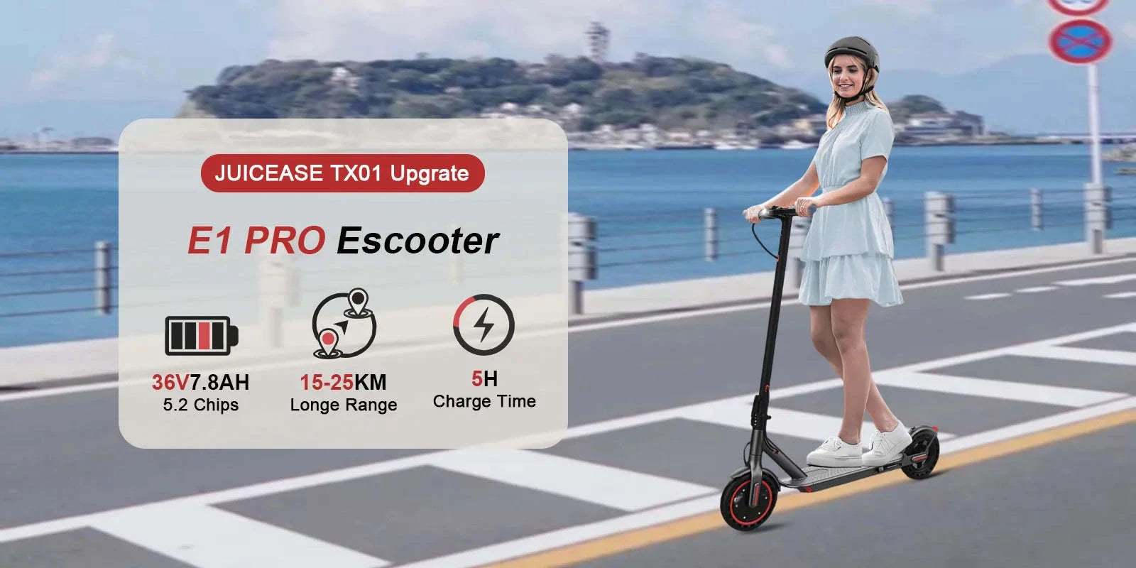 JUICEASE E1 Pro Electric Scooter 350W Folding EScooter-E1 PRO 7.8AH / france