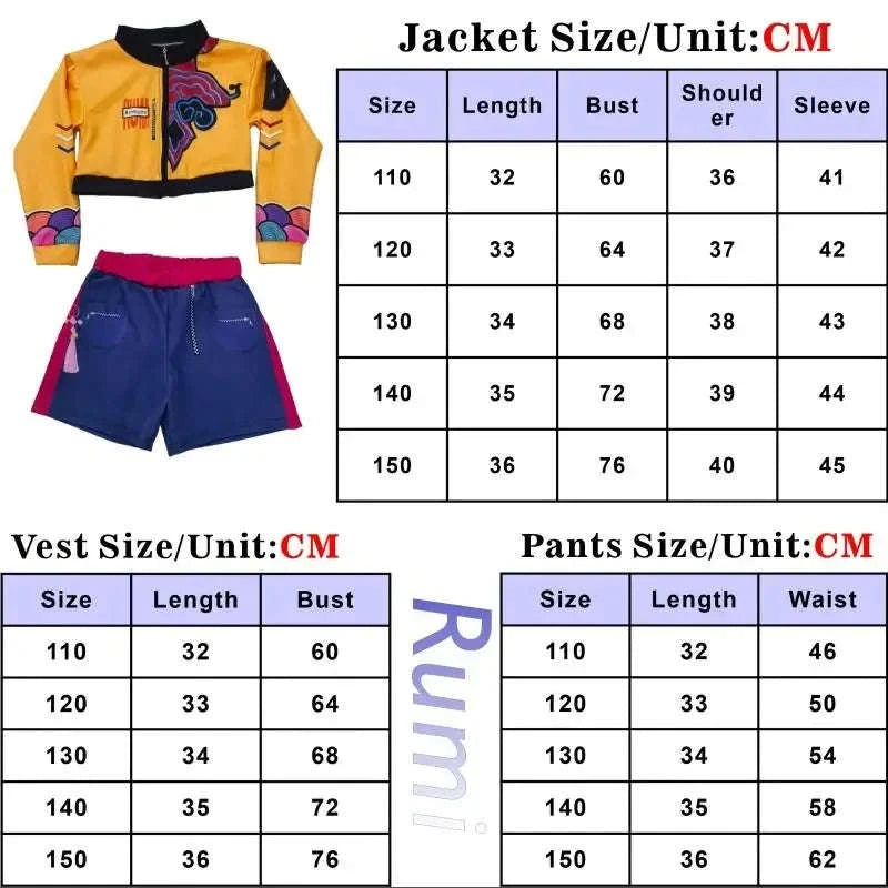 K‑Pop Demon Hunters Cosplay Costume for Girls-Rumi Costume / Kids Height 140cm
