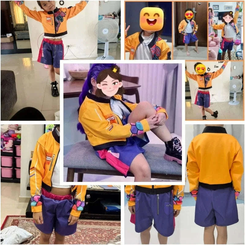 K‑Pop Demon Hunters Cosplay Costume for Girls-Rumi Costume / Kids Height 140cm