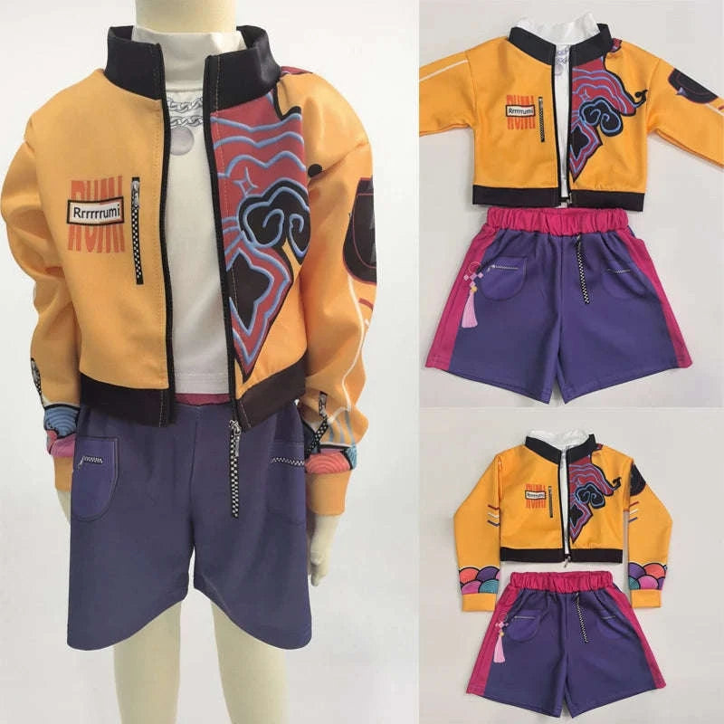 K‑Pop Demon Hunters Cosplay Costume for Girls-Rumi Costume / Kids Height 140cm