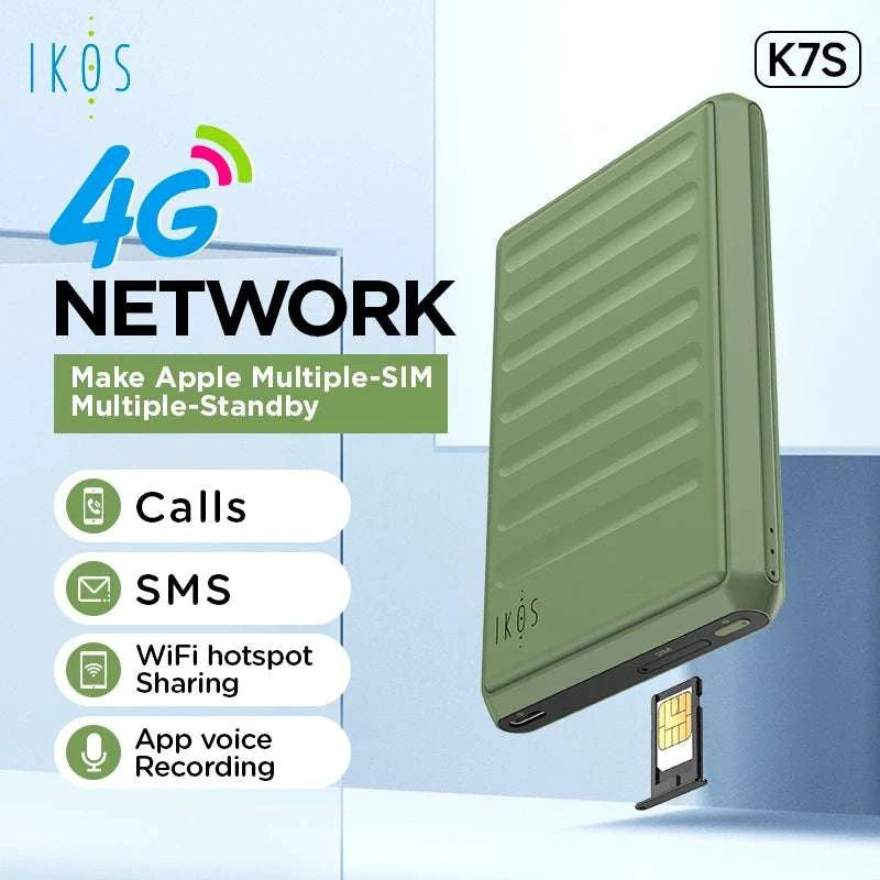 K7S 4G SIM Adapter for iPhone with Calls, SMS & Hotspot-Default Title