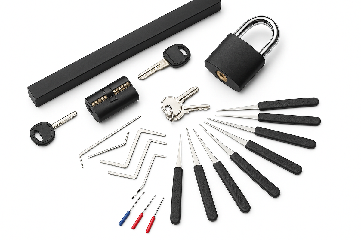 Kit de Ferramentas de Cerradura Multifuncional com Fechos Transparentes de Prática