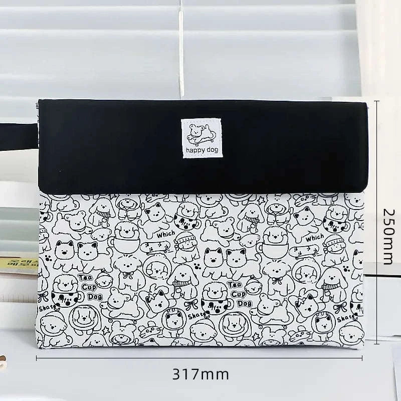 Kapibala Double-Layer File Bag – Large Capacity Stationery Organizer-Black