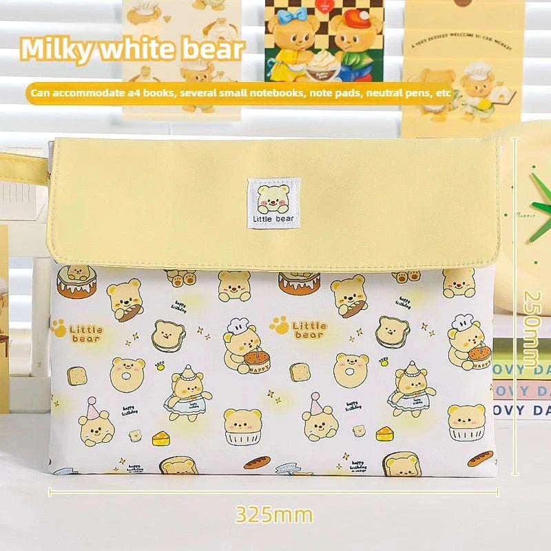 Kapibala Double-Layer File Bag – Large Capacity Stationery Organizer-Black