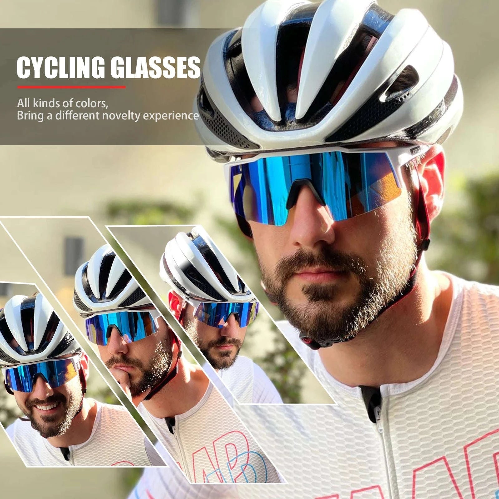 Kapvoe Polarized Cycling Sunglasses-KE9023-04 / 4 LENS