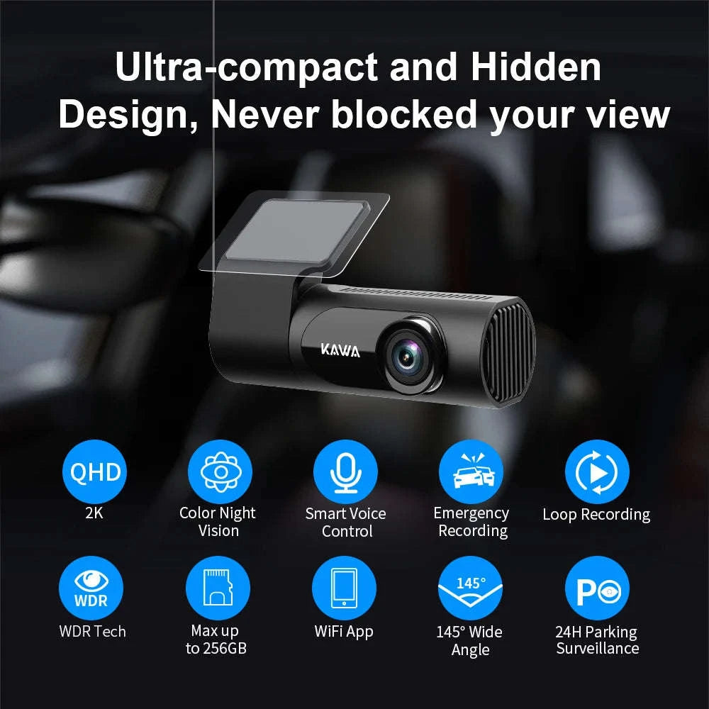 KAWA D6 2K Dash Cam with Voice Control and Night Vision-D6 Vocie Control / 32G