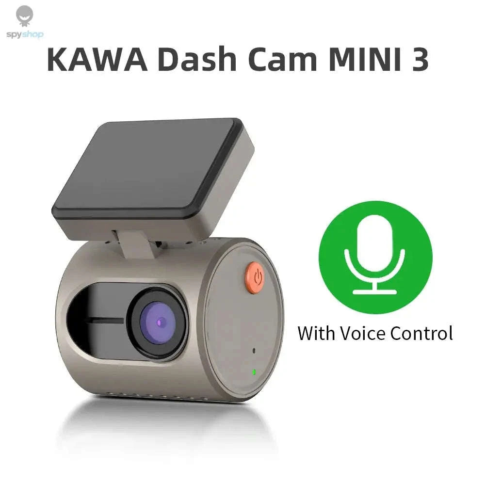 KAWA MINI 3 Dash Cam – 1296P QHD, Ultra-Compact, WiFi Voice Control-Voice Control / None