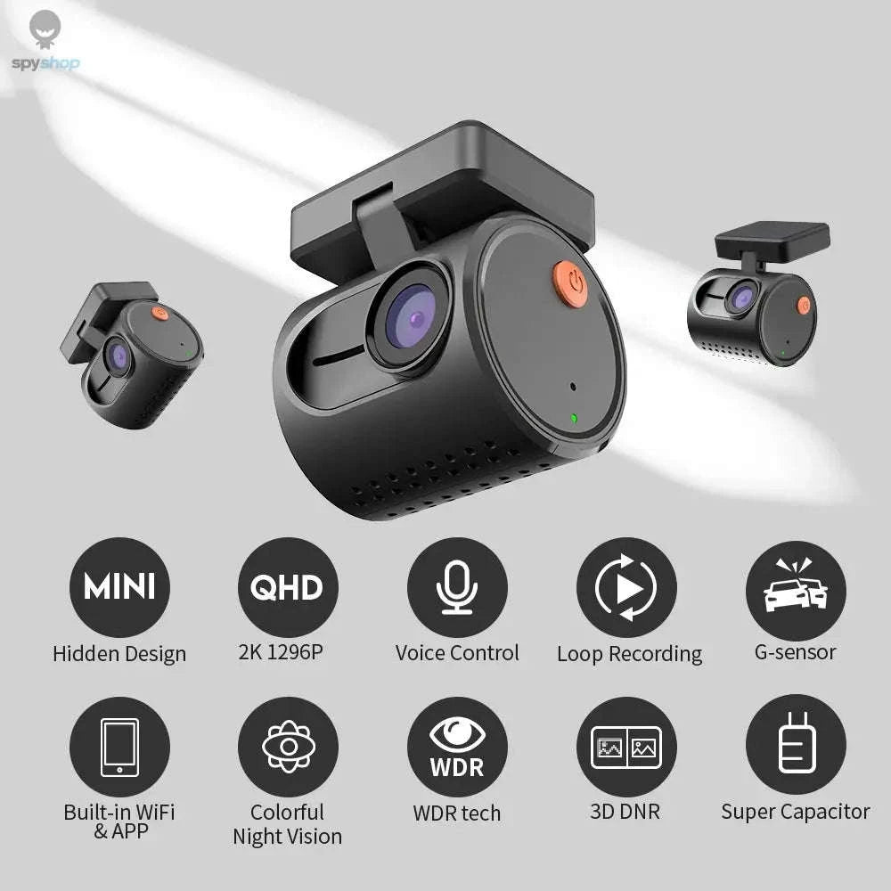 KAWA MINI 3 Dash Cam – 1296P QHD, Ultra-Compact, WiFi Voice Control-Voice Control / None
