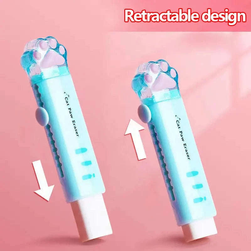 Kawaii Retractable Cat Eraser-Blue