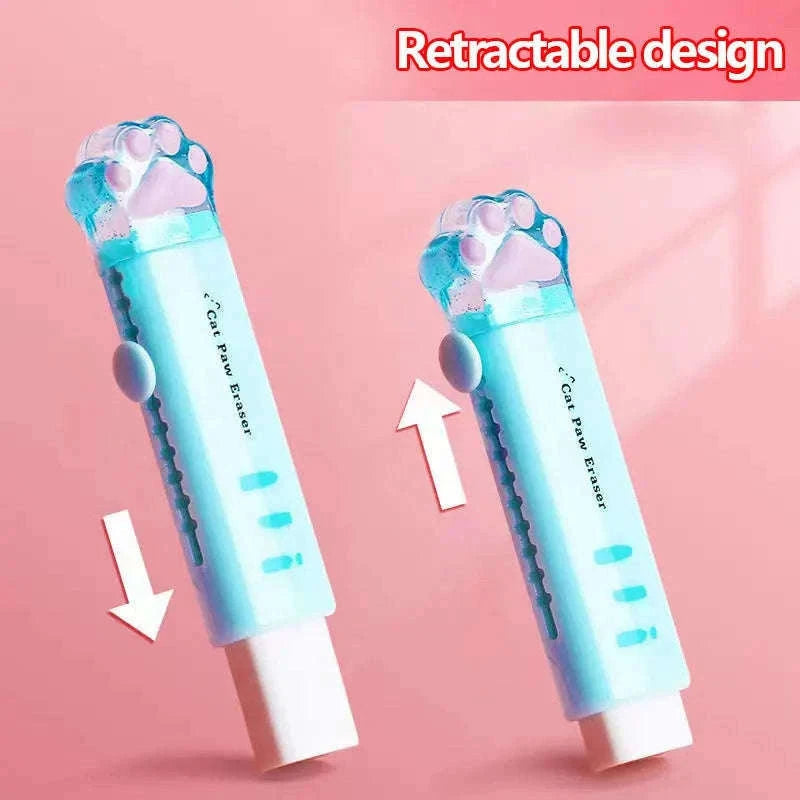 Kawaii Retractable Cat Eraser for Clean, Precise Corrections-WHITE