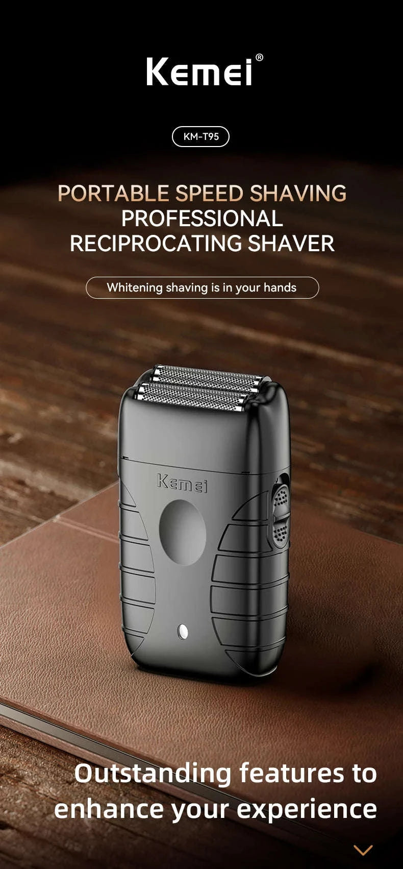 Kemei Barber Clippers Kit-264 black-No box