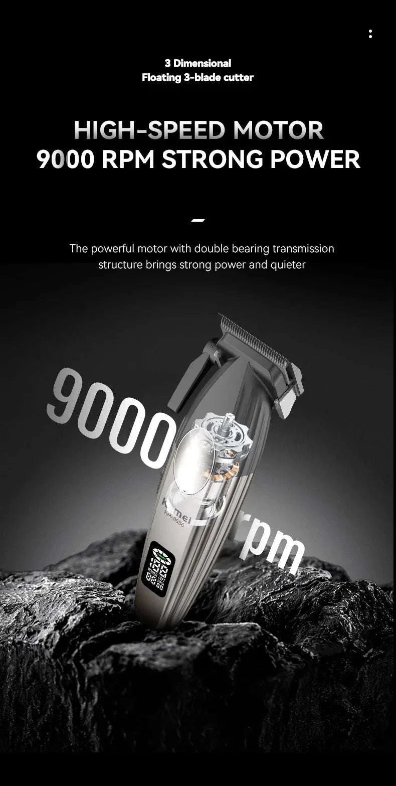 Kemei KM-8536 Cordless Hair Clipper & Trimmer Set with LCD Display-with box