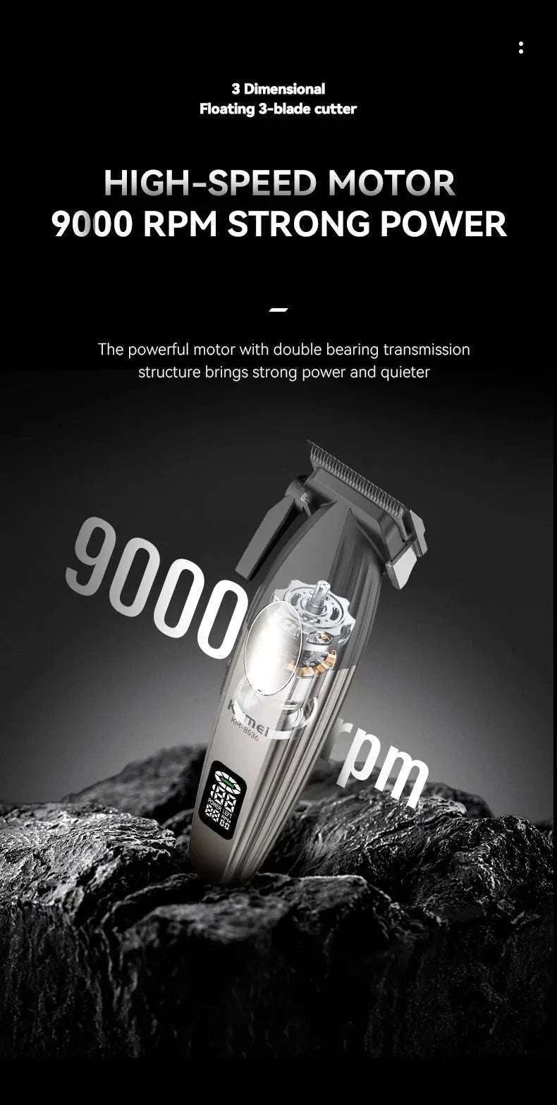 Kemei KM-8536 Cordless Hair Clipper & Trimmer Set with LCD Display-with box