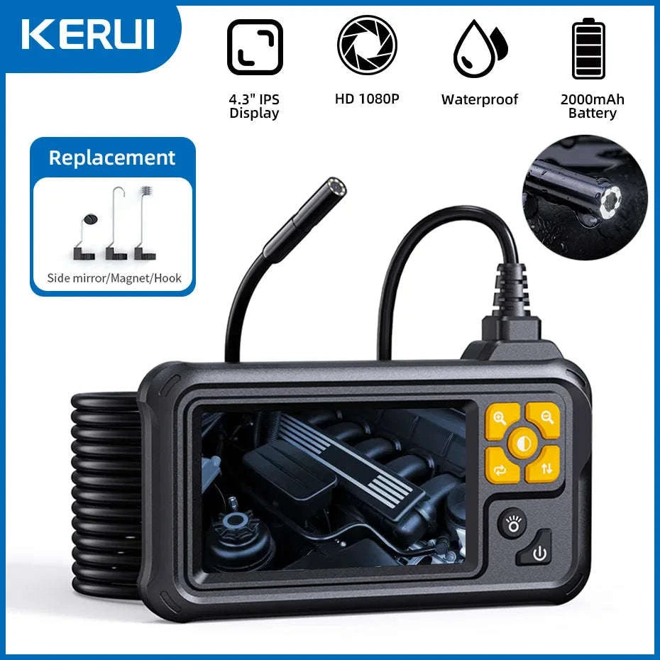KERUI 4.3-Inch IPS Inspection Borescope Camera, 1080P, IP67-Single Lens / United States / 1m