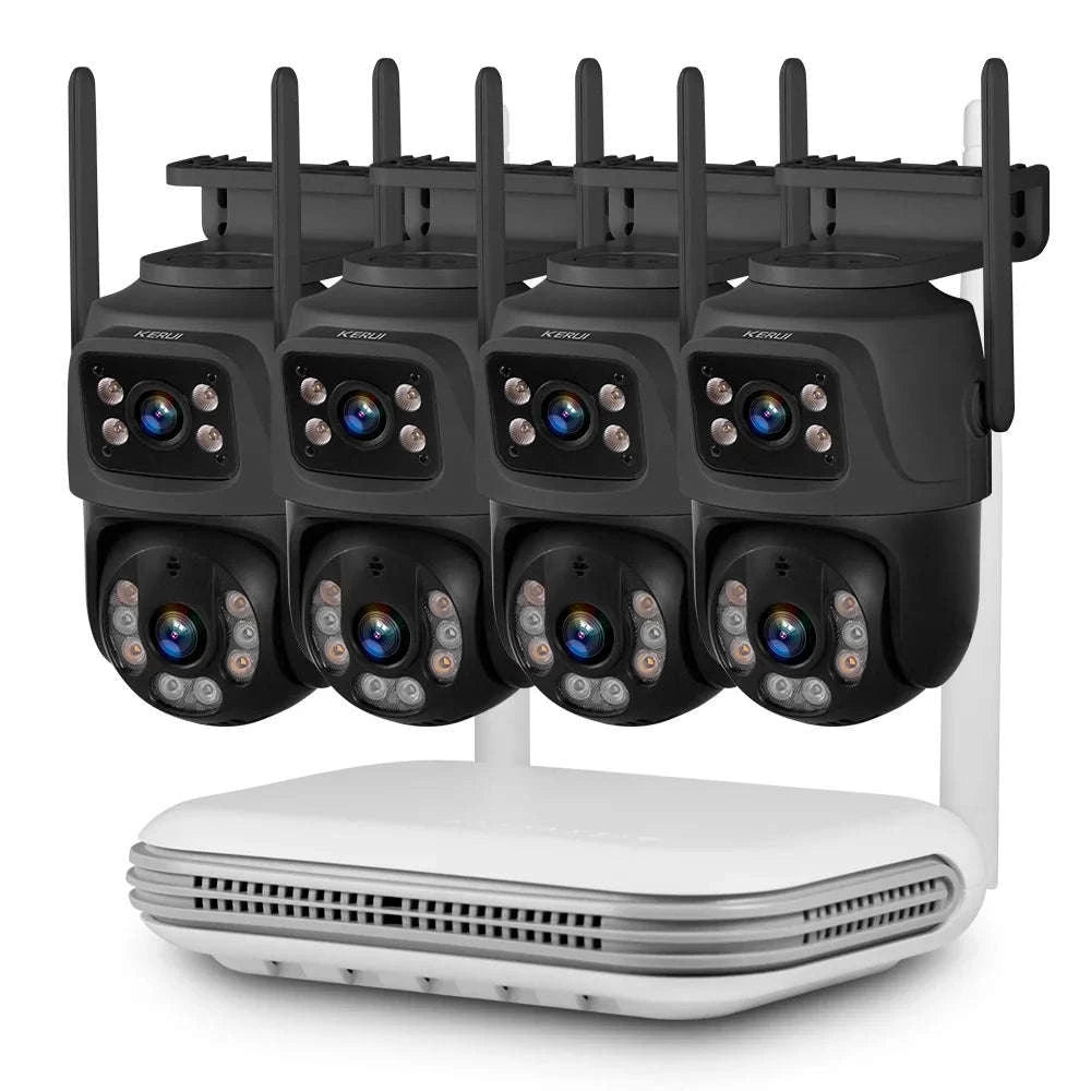 KERUI 8CH NVR Security Camera System with 6MP Dual Lens-NVR and 4pcs Camera / 500g / US Plug|United States