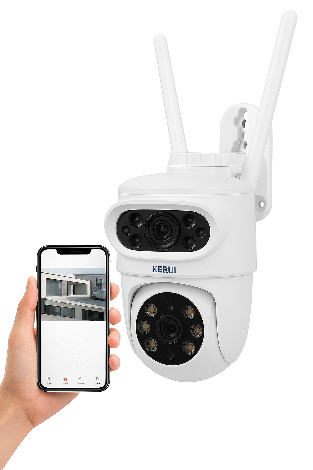 Outdoor 10MP 5K HD Dual Lens WiFi PTZ Security Camera