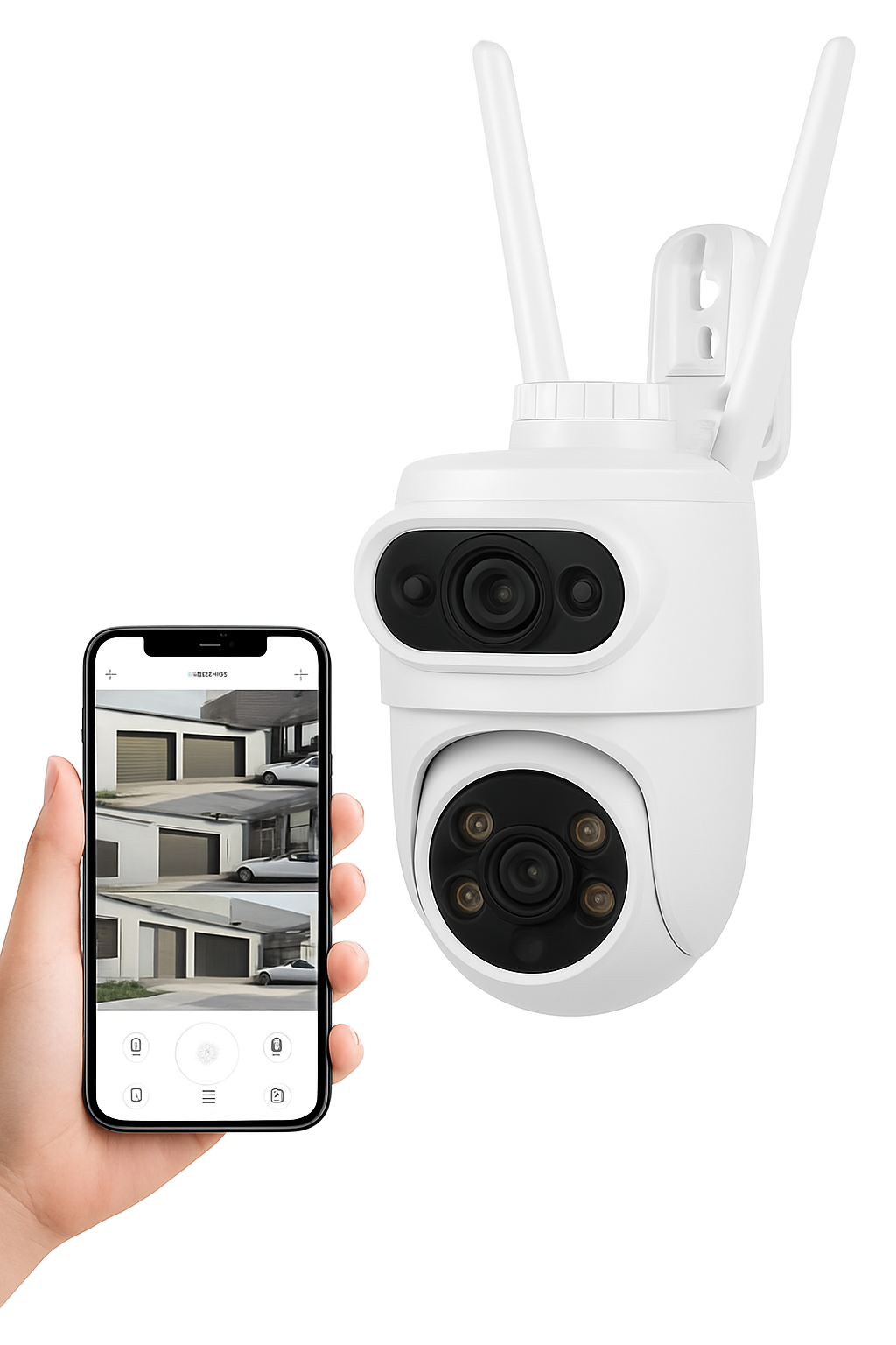 5K Dual-Lens Outdoor PTZ Überwachungskamera mit WLAN & Nachtsicht